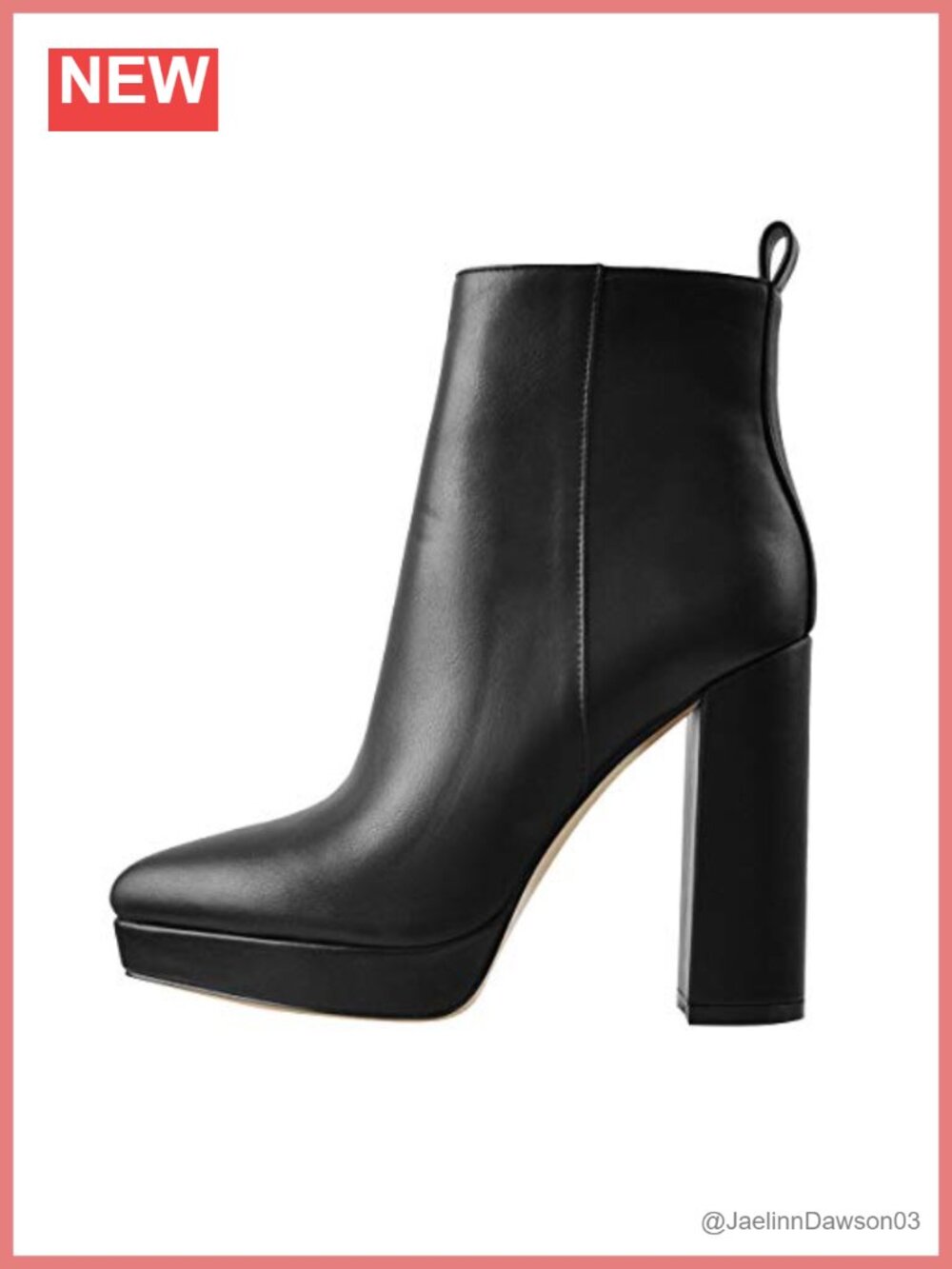 Chunky Heel Ankle Boots with Platform and Side Zipper